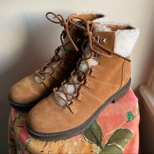 Marc Fisher sherpa lace up boot